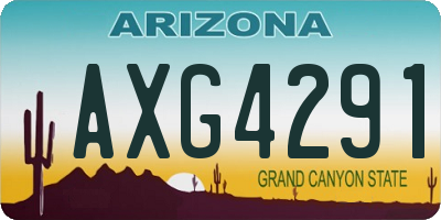 AZ license plate AXG4291