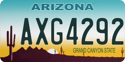 AZ license plate AXG4292
