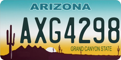 AZ license plate AXG4298