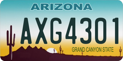 AZ license plate AXG4301