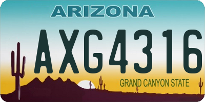 AZ license plate AXG4316