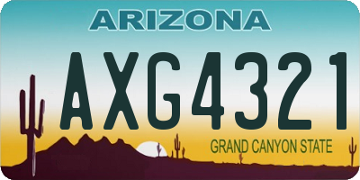 AZ license plate AXG4321