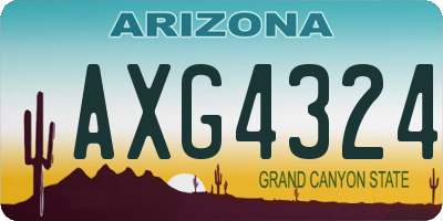 AZ license plate AXG4324