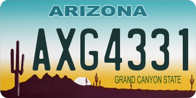 AZ license plate AXG4331