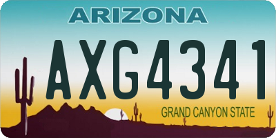 AZ license plate AXG4341