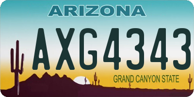 AZ license plate AXG4343