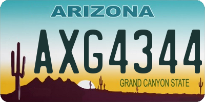 AZ license plate AXG4344