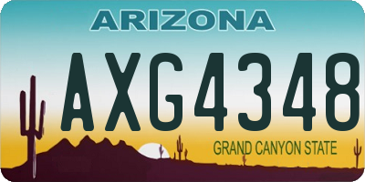 AZ license plate AXG4348