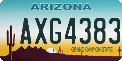 AZ license plate AXG4383