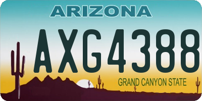 AZ license plate AXG4388