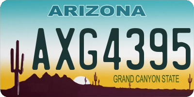 AZ license plate AXG4395