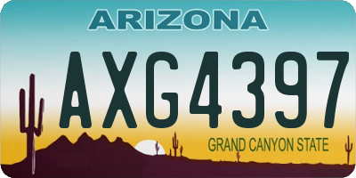 AZ license plate AXG4397