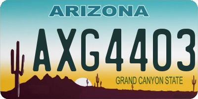 AZ license plate AXG4403