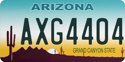 AZ license plate AXG4404