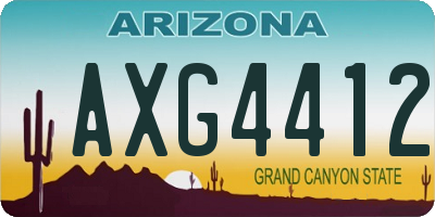 AZ license plate AXG4412