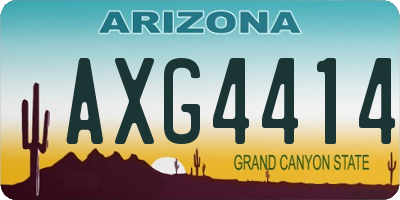 AZ license plate AXG4414