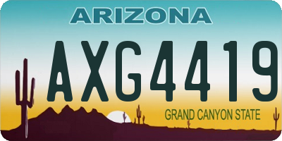 AZ license plate AXG4419