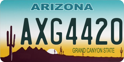 AZ license plate AXG4420