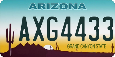 AZ license plate AXG4433
