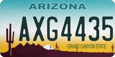 AZ license plate AXG4435