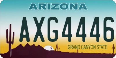 AZ license plate AXG4446