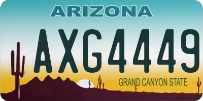 AZ license plate AXG4449