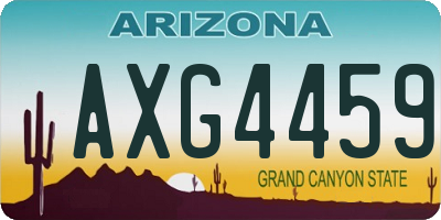 AZ license plate AXG4459