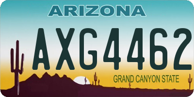 AZ license plate AXG4462