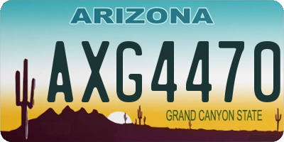 AZ license plate AXG4470