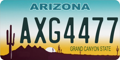 AZ license plate AXG4477