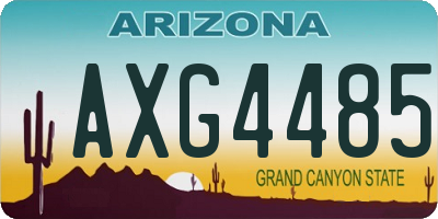 AZ license plate AXG4485