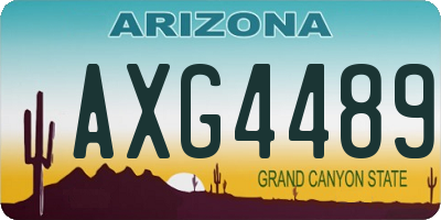 AZ license plate AXG4489