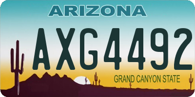 AZ license plate AXG4492
