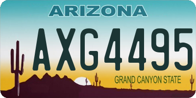 AZ license plate AXG4495