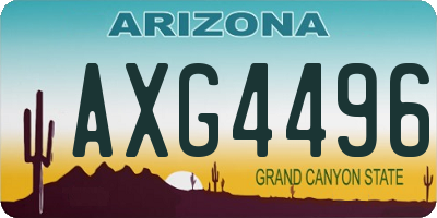 AZ license plate AXG4496