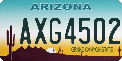 AZ license plate AXG4502