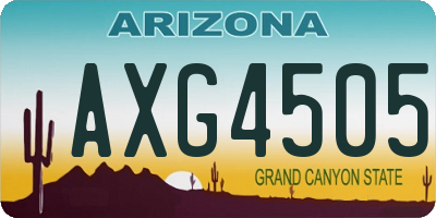 AZ license plate AXG4505