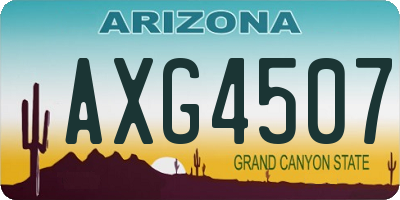 AZ license plate AXG4507