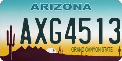AZ license plate AXG4513