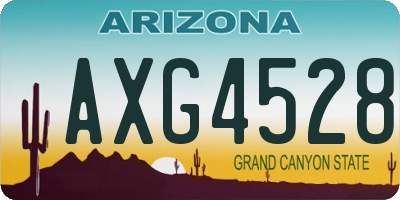 AZ license plate AXG4528