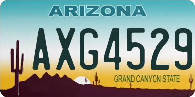 AZ license plate AXG4529