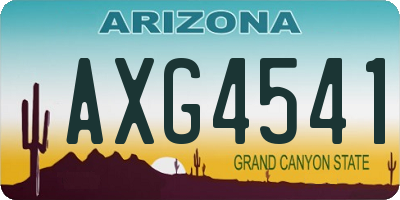 AZ license plate AXG4541