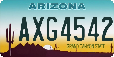 AZ license plate AXG4542