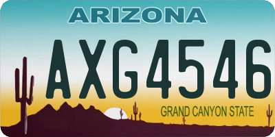 AZ license plate AXG4546
