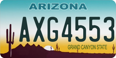 AZ license plate AXG4553