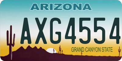 AZ license plate AXG4554