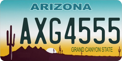 AZ license plate AXG4555