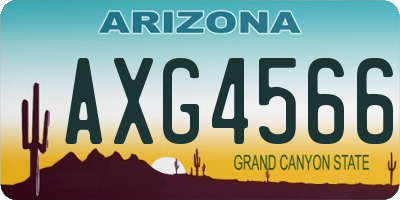 AZ license plate AXG4566