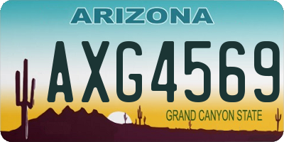 AZ license plate AXG4569