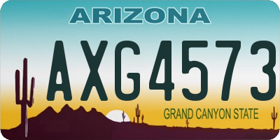 AZ license plate AXG4573